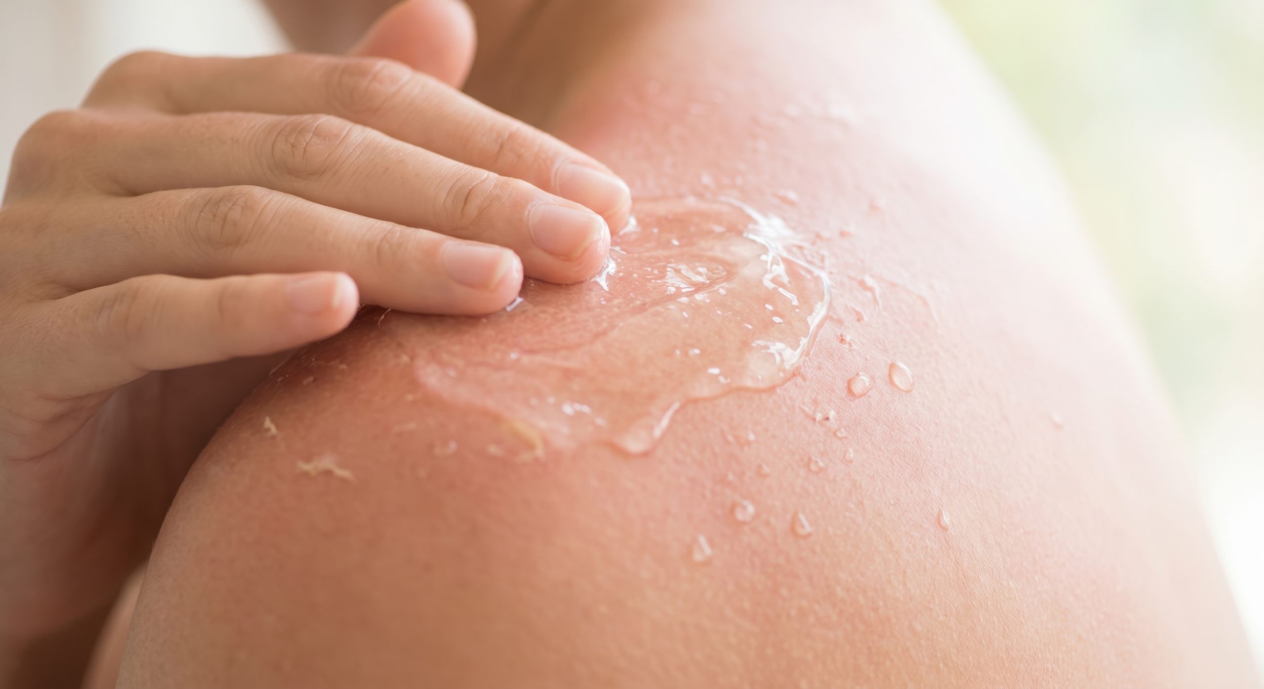 Nach dem Sonnenbaden mit Aloe Gelly einschmieren